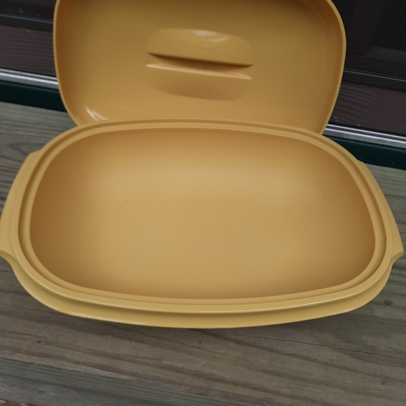 Vintage Tupperware Microwave Vegetable Steamer Harvest Gold 4 piece set 1273-7 - Picture 12 of 15